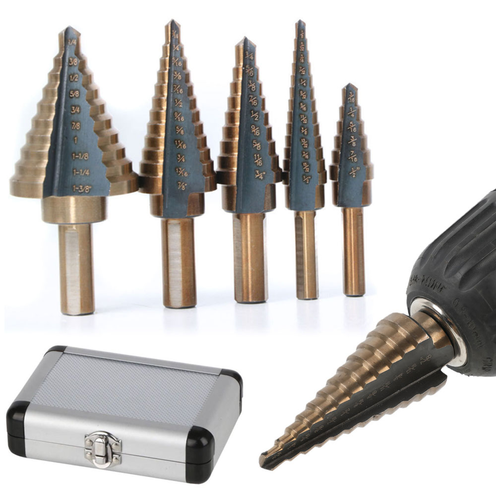 Step Drill Bit Set Titanium Hss Cobalt - 5-delige trapboorset HSS kobalt 50 maten