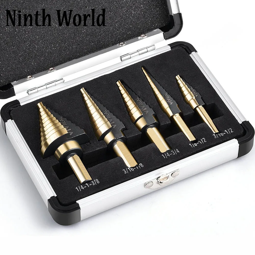 Step Drill Bit Set Titanium Hss Cobalt - 5 stks Hss Kobalt Stap Titanium