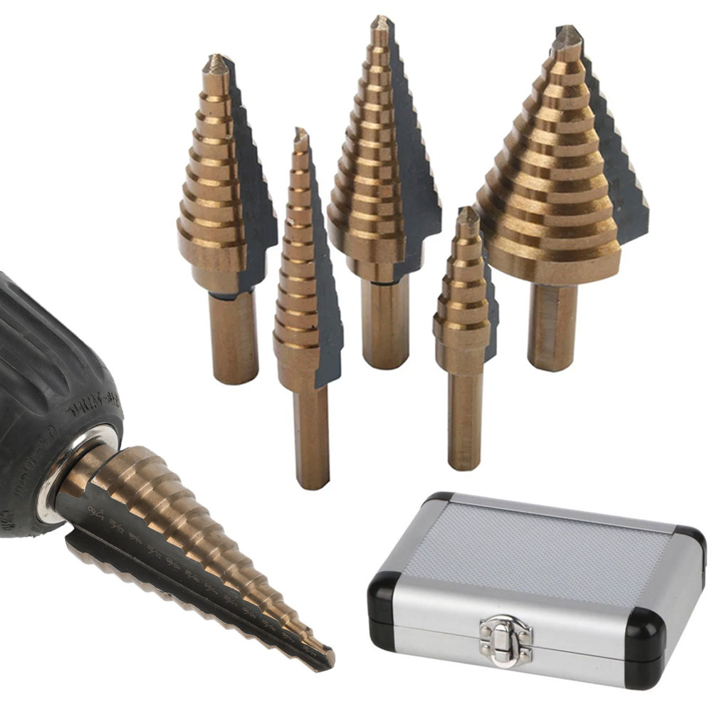 Step Drill Bit Set Titanium Hss Cobalt - 5-delige trapboorset HSS kobalt meerdere 50