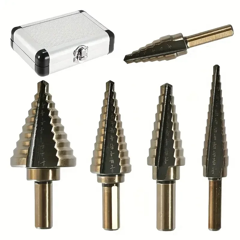 Step Drill Bit Set Titanium Hss Cobalt - Koolstofstaal Zwart Fillister Head Stappenboorset, HSS