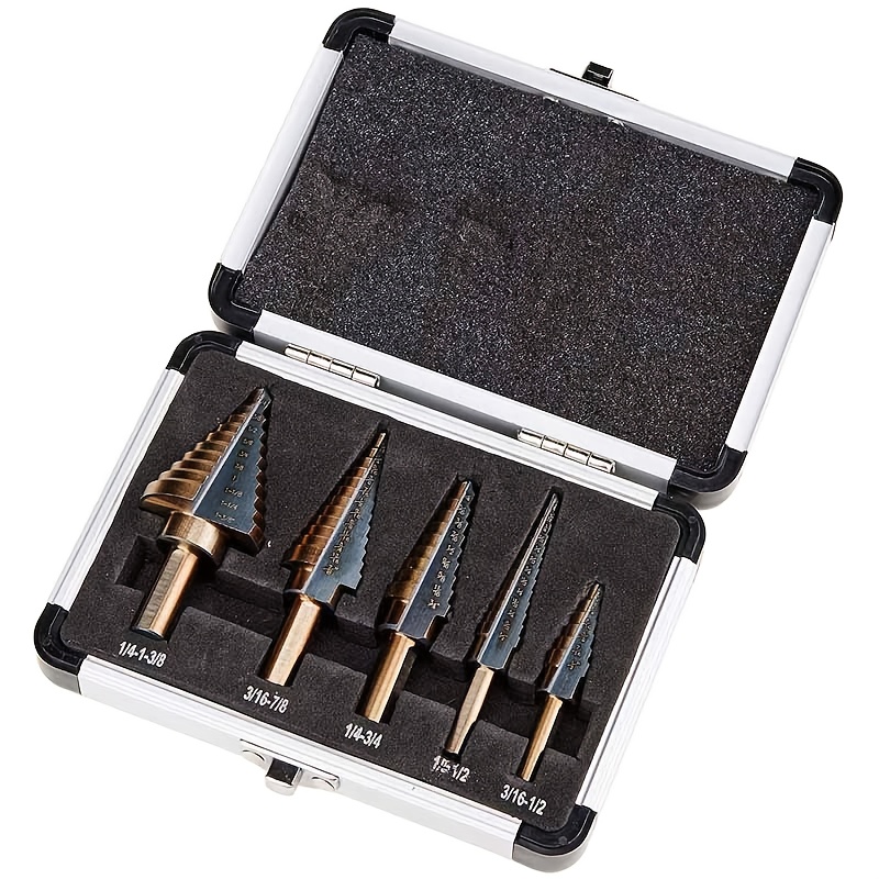 Step Drill Bit Set Titanium Hss Cobalt - 5-delige HSS Kobalt Trapboorset Multi-Hole 50