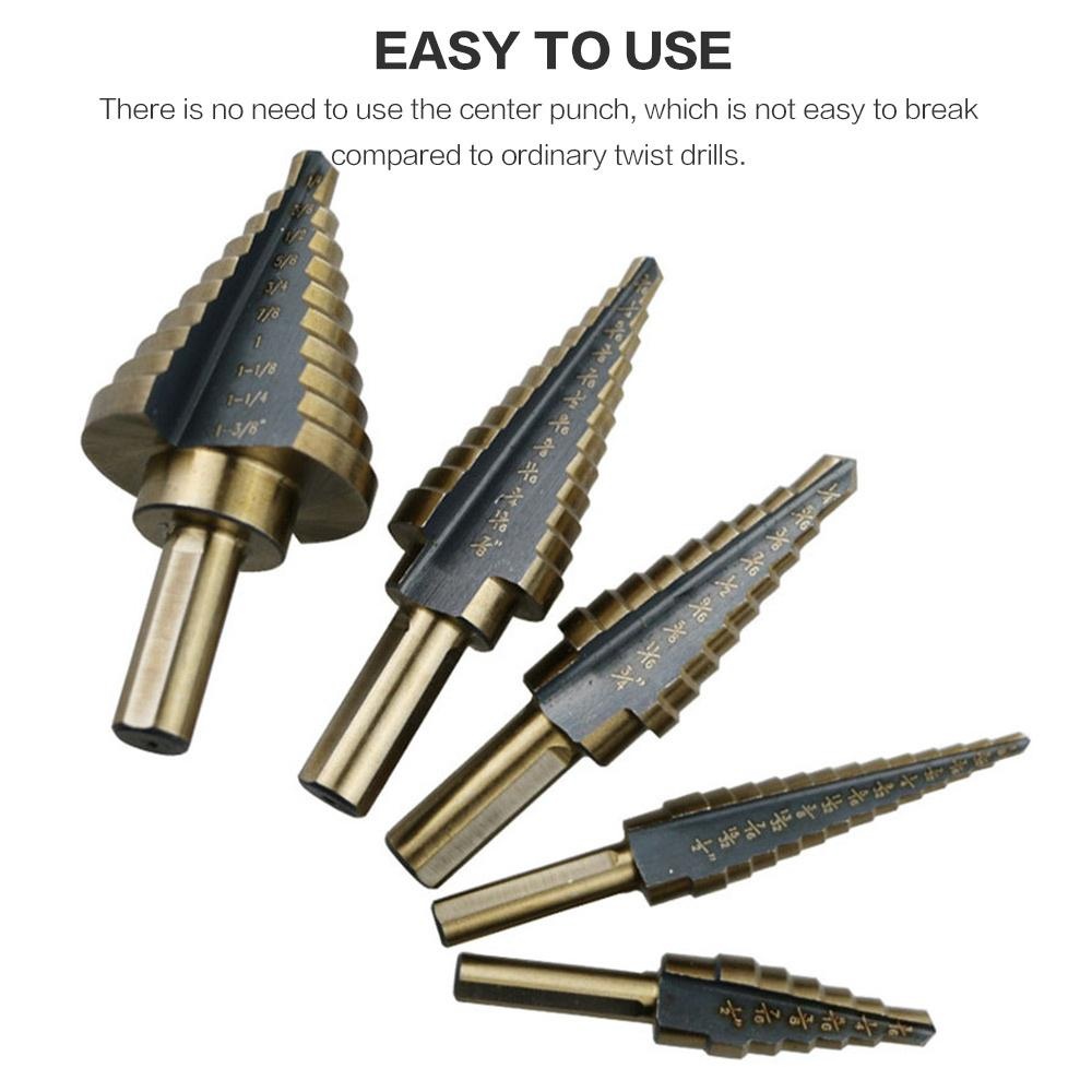 5-delige trapboorset HSS kobal - Step Drill Bit Set Titanium Hss Cobalt recensie en prijs