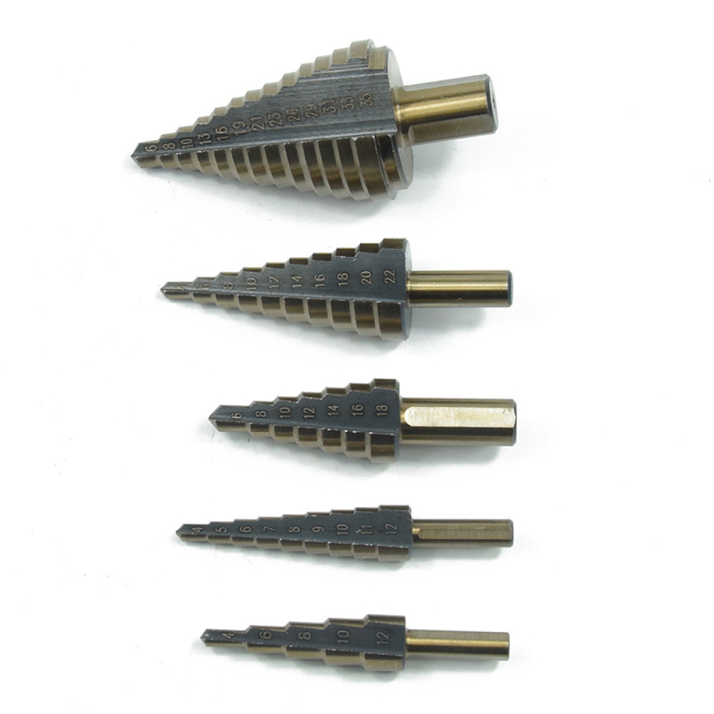 5 Stuks Pagode Stap Boren HSS  - Step Drill Bit Set Titanium Hss Cobalt recensie en prijs