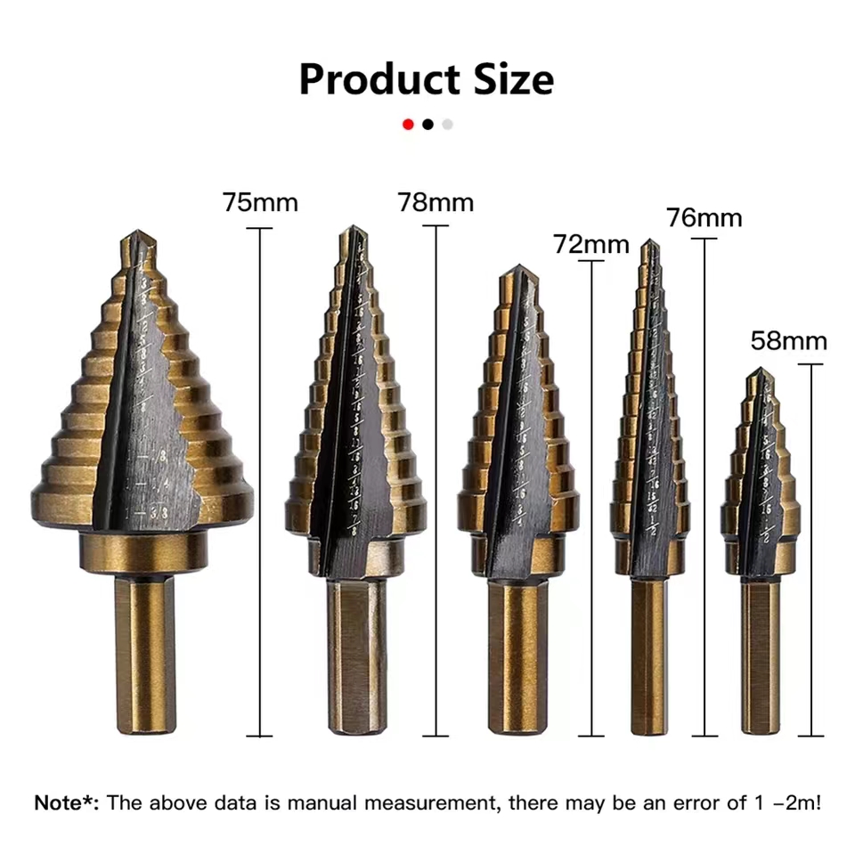 Stapboorset 5 stuks Hss 4241 K - Step Drill Bit Set Titanium Hss Cobalt recensie en prijs