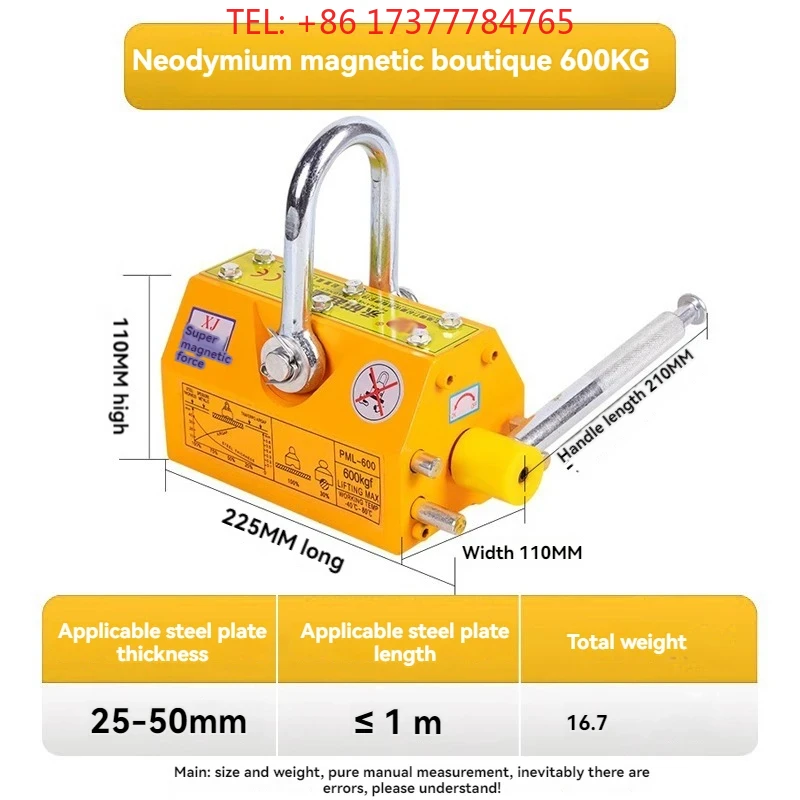 600 KG Hoogwaardige Hefmagneet - Magnetic Lifter Permanent Crane Hoist 600Kg recensie en prijs