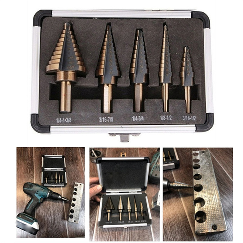 5-delige trapboorset HSS kobal - Step Drill Bit Set Titanium Hss Cobalt recensie en prijs