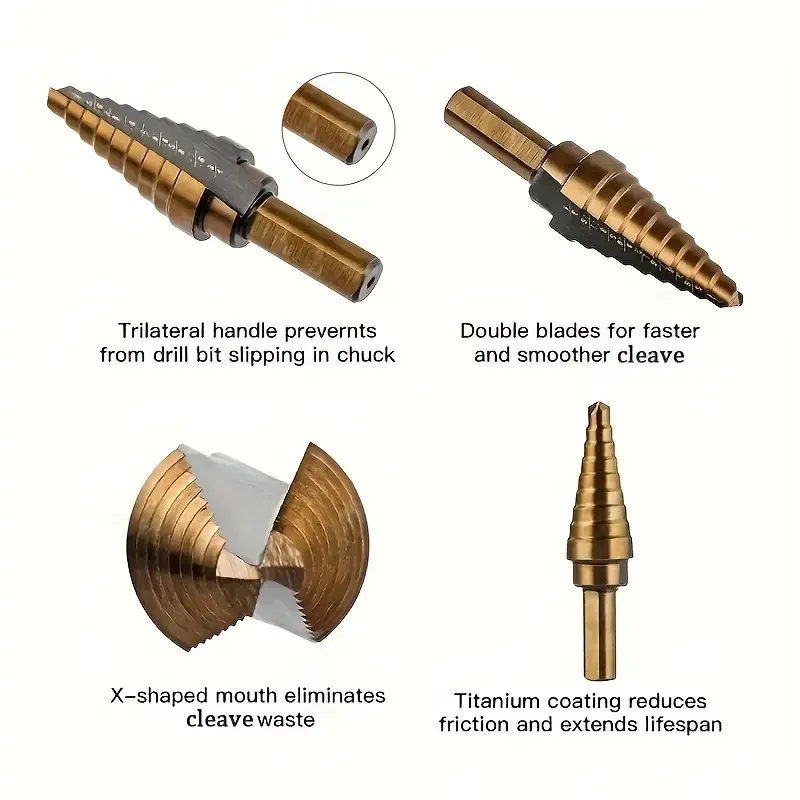 Koolstofstaal Zwart Fillister  - Step Drill Bit Set Titanium Hss Cobalt recensie en prijs