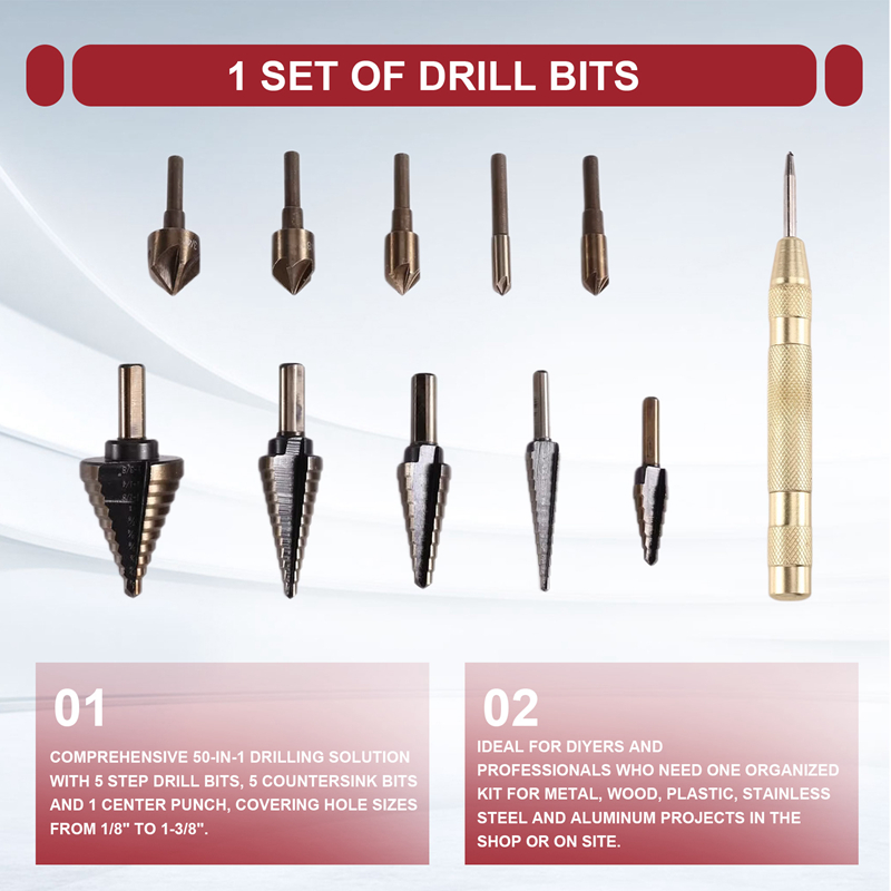 A23T set met trapboor en verzi - Step Drill Bit Set Titanium Hss Cobalt recensie en prijs