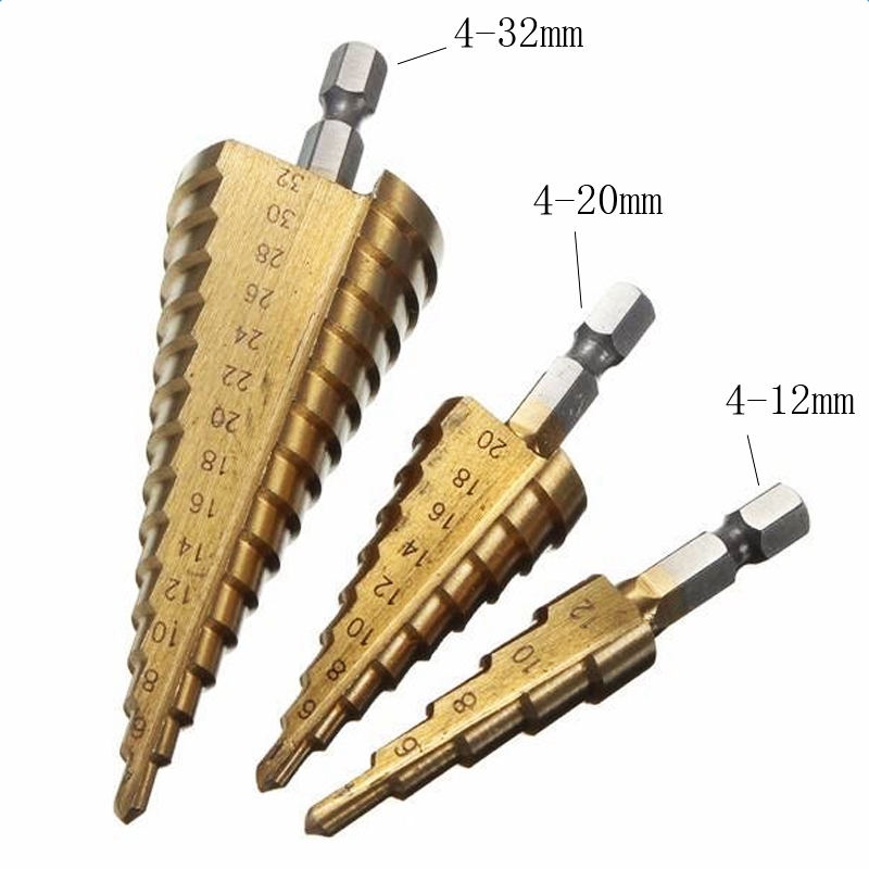 A23T 6-delige set HSS-kegelboo - Step Drill Bit Set Titanium Hss Cobalt recensie en prijs