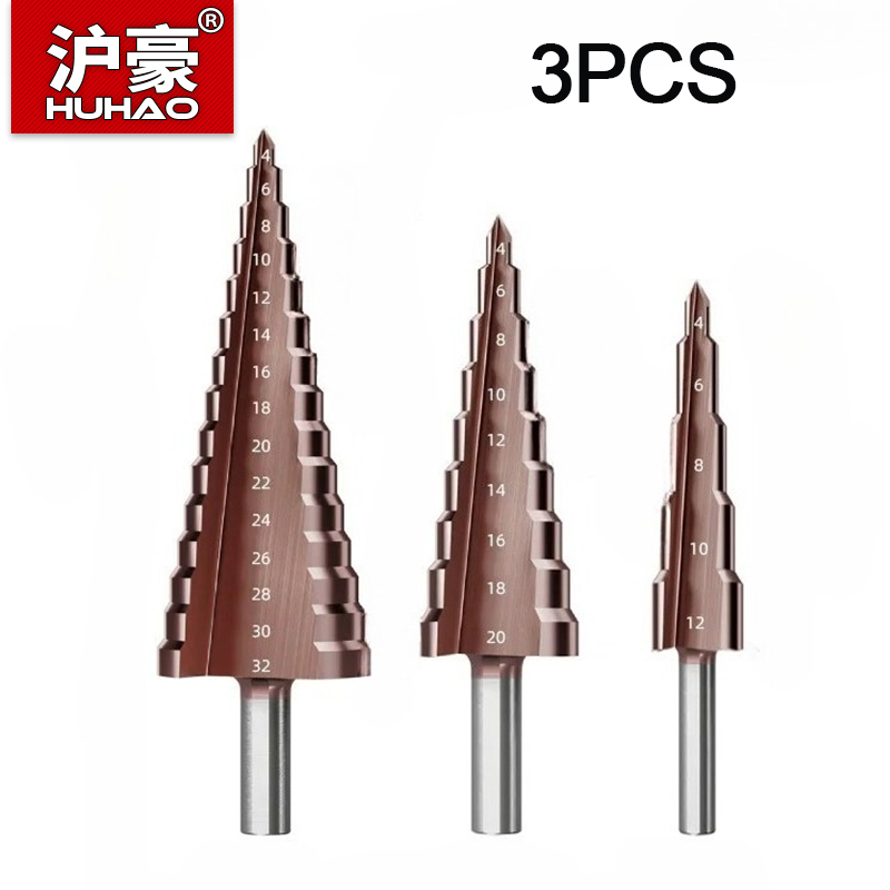 HUHAO 3PCS M35 Bevat Kobalt HS - Step Drill Bit Set Titanium Hss Cobalt recensie en prijs